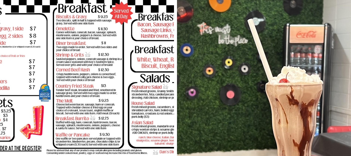 Dan's Diner Menu