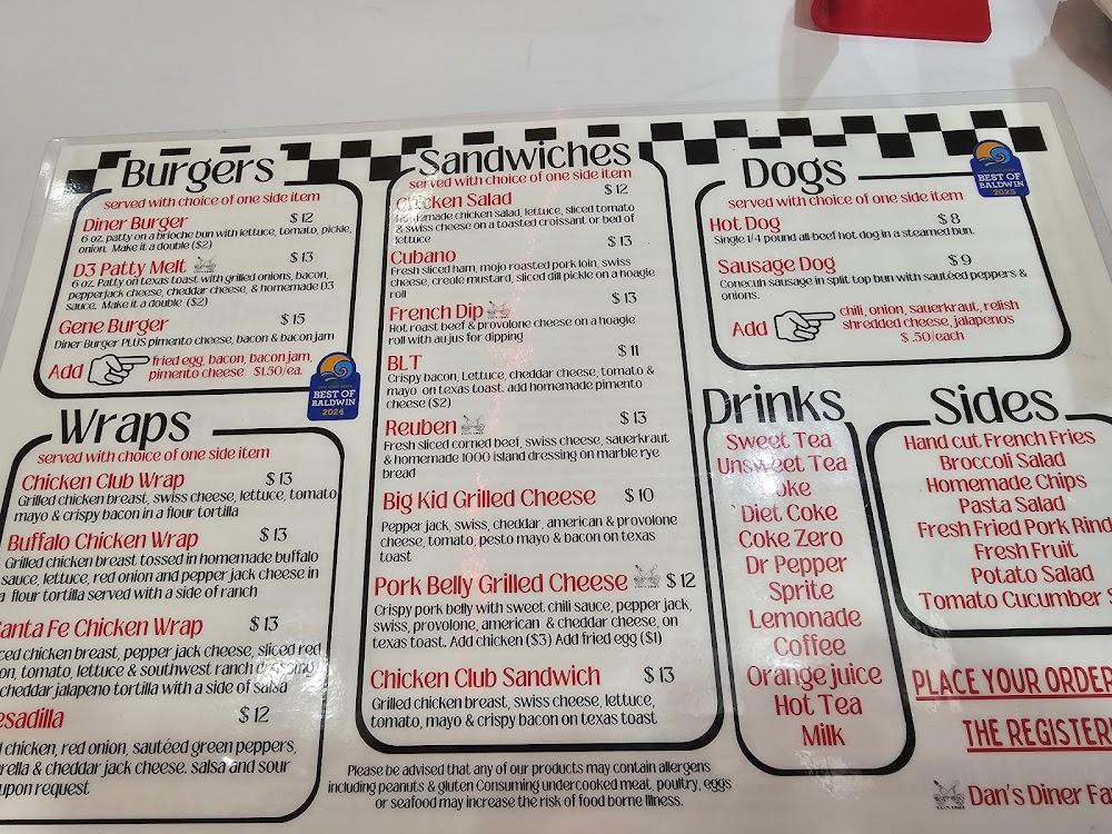 Dan's Diner Menu image 3